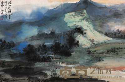 吴灏 庚申（1980）年作 北江秋晓 镜心 39×59cm